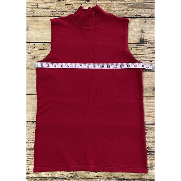 Additions by Chico’s Size 0 Red Sleeveless Stretchy Turtleneck Layering Top - Picture 3 of 7